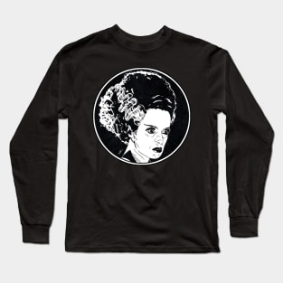 BRIDE OF FRANKENSTEIN (Circle Black and White) Long Sleeve T-Shirt